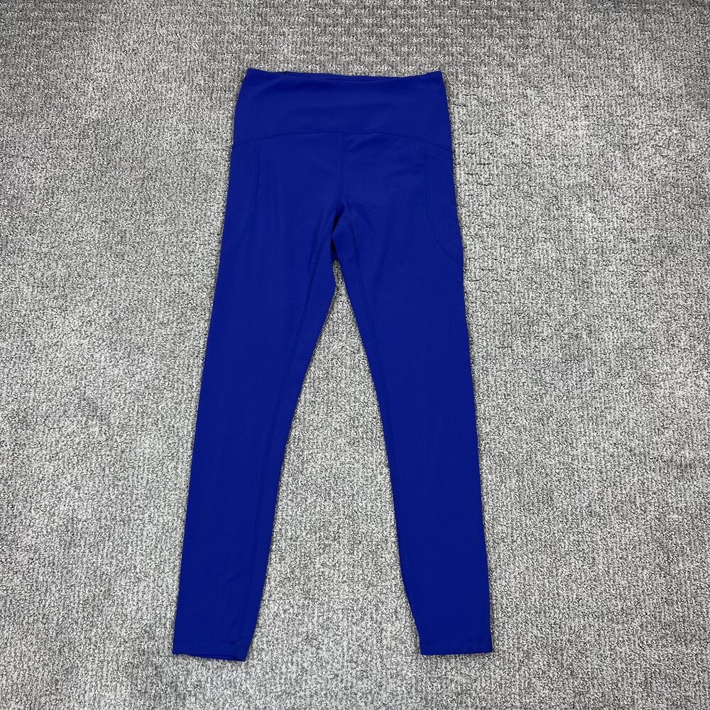 Zella Leggings Womens Small Blue High Rise Ankle Pockets Yoga Running Activewear